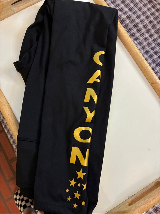 Canon Pants - Canon Black Leggings with Gold Logo and Star Accents